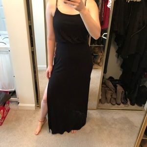 black maxi dress
